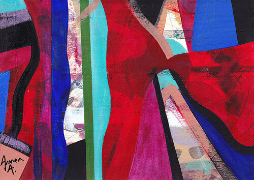 Red Dimension de Armin Aintebli, Pintura a la venta en Singulart