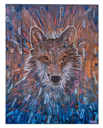 Loup by Loïc Bruyère, Painting for Sale on Singulart