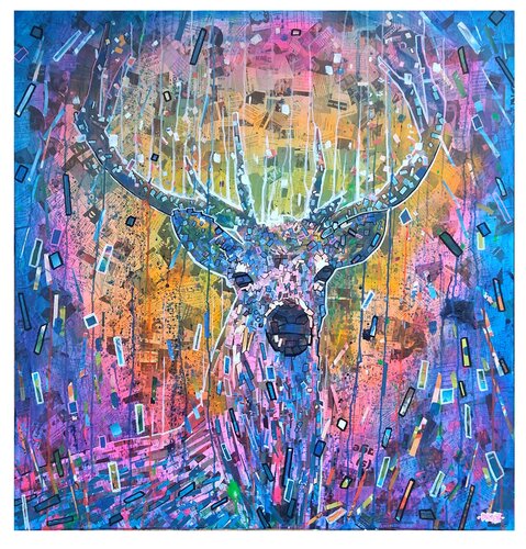 Cerf by Loïc Bruyère, Painting for Sale on Singulart