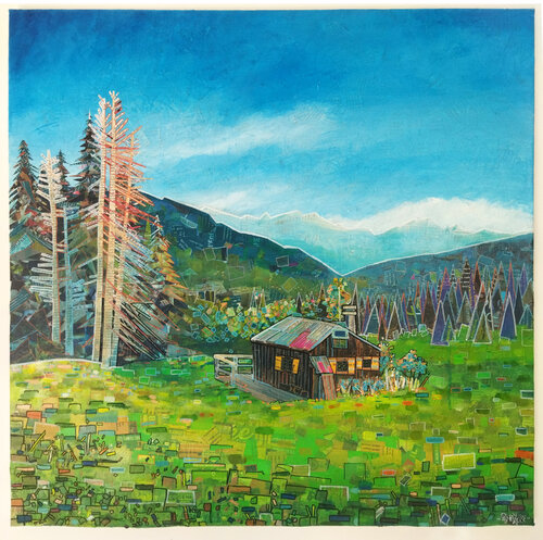 Le petit chalet van Loïc Bruyère, Schilderij te koop op Singulart