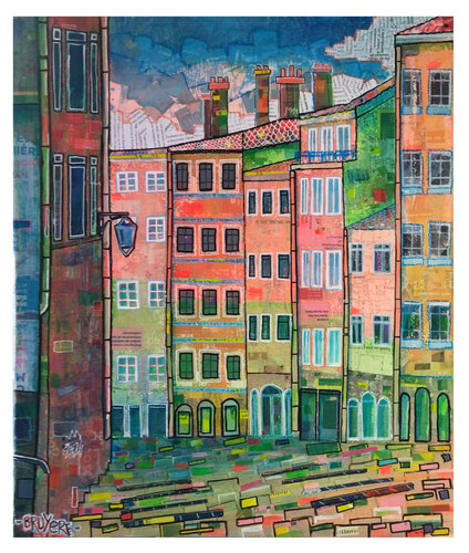 Grande Côte - Croix Rousse 02 van Loïc Bruyère, Schilderij te koop op Singulart