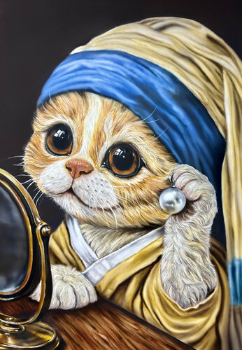 LA GATA DE LA PERLA. von Luz de la Calle, Malerei kaufen auf Singulart