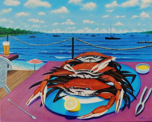 Bay Crabs di Charles Hill, Pittura in vendita su Singulart