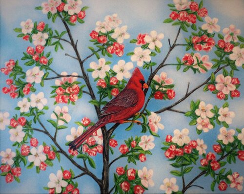 Cardinal Dogwood di Charles Hill, Pittura in vendita su Singulart