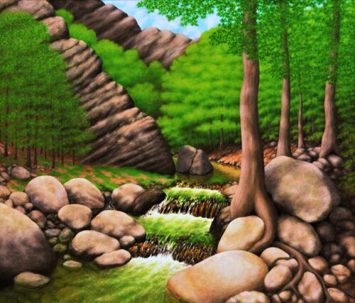 Craig Creek Cliff von Charles Hill, Malerei kaufen auf Singulart