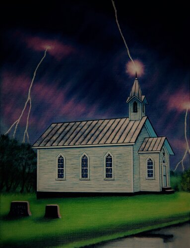 Midnight Lightning van Charles Hill, Schilderij te koop op Singulart
