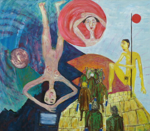 Die Kindr der roten Sonne - Bildstörung von Konstantin Rüchardt, Malerei kaufen auf Singulart