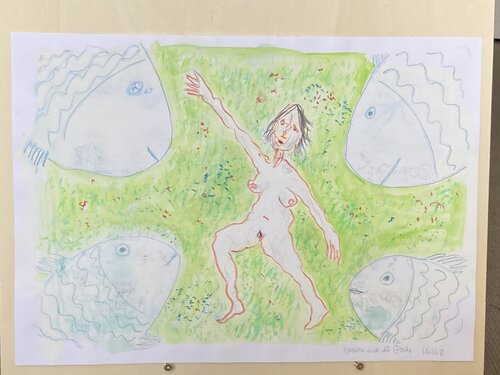 Jessica und die Fische by Konstantin Rüchardt, Work on Paper for Sale on Singulart