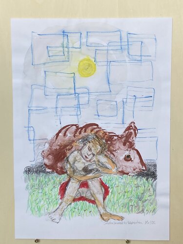 Jessica beneidet ihr Pelztierchen by Konstantin Rüchardt, Work on Paper for Sale on Singulart
