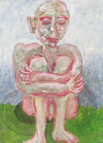 Mann mit Strohhut von Konstantin Rüchardt, Malerei kaufen auf Singulart