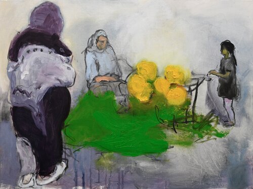 Melon seller Larache, Morocco by Guus Van Enckevort, Painting for Sale on Singulart