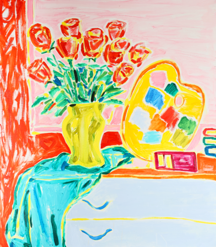 Red Roses In My Studio von Tamara Jare, Malerei kaufen auf Singulart