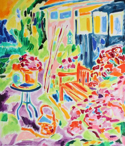 Bench In The Garden von Tamara Jare, Malerei kaufen auf Singulart
