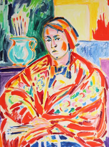 Self Portrait after W. Weiss: Spanish Shawl de Tamara Jare, Pintura a la venta en Singulart