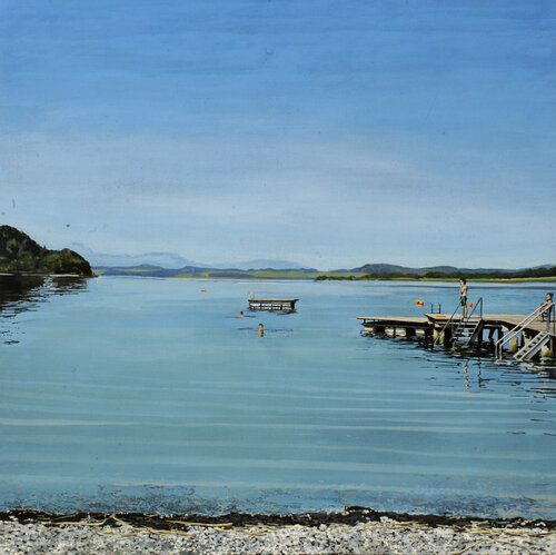 Seebad Wallersee by Markus Krön, Painting for Sale on Singulart