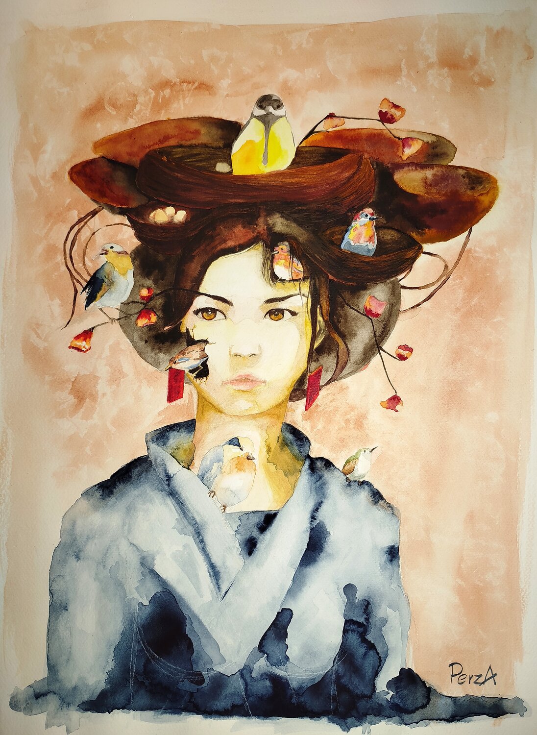 The Keeper of Birds Pawel Rzaniak Originalgemälde zu verkaufen