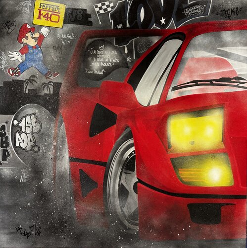 L'ULTIME REBELLION : LA F40 di F1RST POP, Pittura in vendita su Singulart