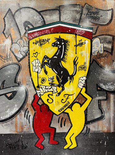THE GIANTS' PLAYGROUND: CAVALLINO REBORN di F1RST POP, Pittura in vendita su Singulart