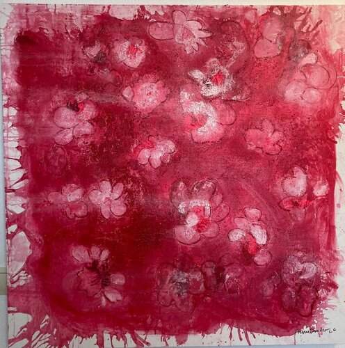 Flores sobre granada. by MARIA SANCHO ANDREU, Painting for Sale on Singulart