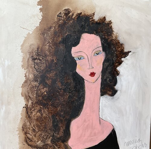 Mujer pensando. von MARIA SANCHO ANDREU, Malerei kaufen auf Singulart