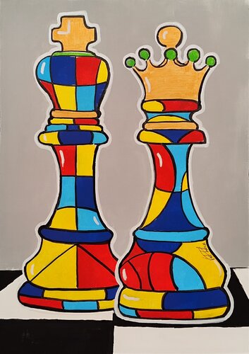 Re e Regina #2 by vincenzo raimondo, 회화 for Sale on Singulart