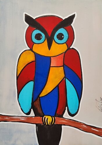 Owl by vincenzo raimondo, 회화 for Sale on Singulart