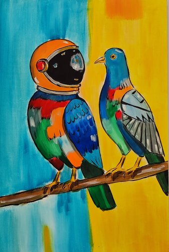 Piccioni by vincenzo raimondo, Painting for Sale on Singulart