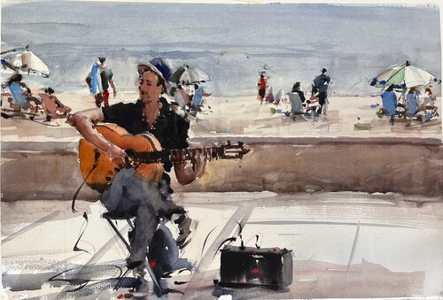 MÚSICO CALLEJERO by Javier Zorrilla, Painting for Sale on Singulart