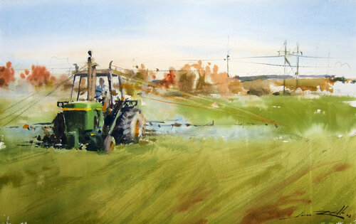 TRABAJANDO LA TIERRA by Javier Zorrilla, Work on Paper for Sale on Singulart