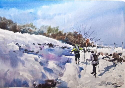 YA LLEGAMOS ARRIBA by Javier Zorrilla, Work on Paper for Sale on Singulart