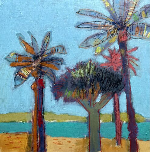 Santa Ponca Palms de Adrian Elgie, Pintura a la venta en Singulart