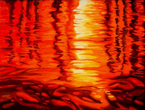 Sunset On the Golden Isles van Harriet Zabusky-Zand, Schilderij te koop op Singulart