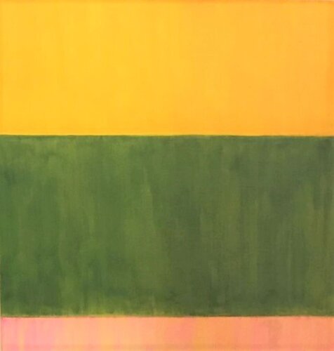 Yellow Green and Carmine de Harriet Zabusky-Zand, Pintura a la venta en Singulart