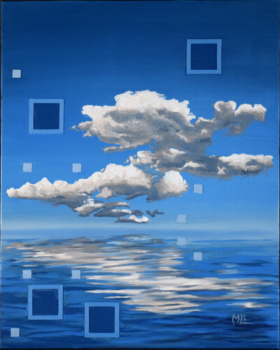 Head in the clouds van Michel Lheureux, Schilderij te koop op Singulart