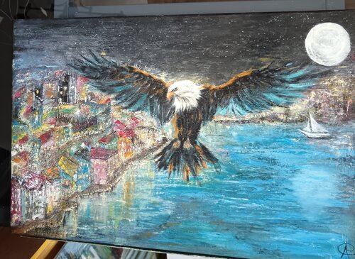 Le gardien de la ville by Patricia Touzis, Painting for Sale on Singulart