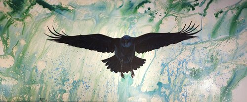 Totem du corbeau, renaissance von Rafael de Tours - Bichon, Malerei kaufen auf Singulart