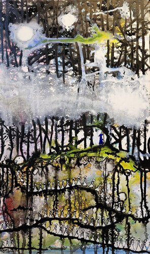 Pèlerines et orbes blancs en Centre Bretagne, épisode 1 de Rafael de Tours - Bichon, Pintura a la venta en Singulart