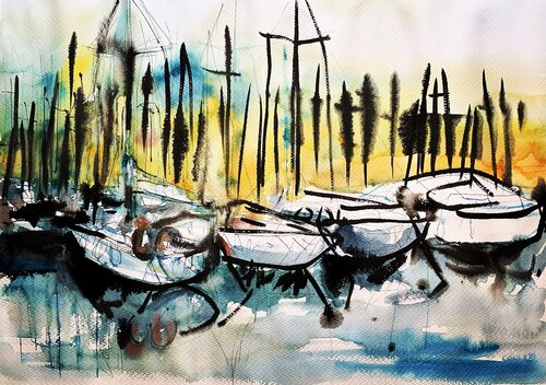 BARCOS von Jose Luis Benitez Segura, Malerei kaufen auf Singulart
