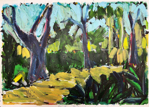 JARDIN DE VIVEROS di Jose Luis Benitez Segura, Pittura in vendita su Singulart