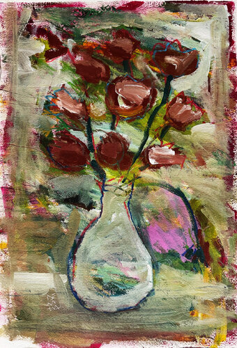FLORES ROJAS by Jose Luis Benitez Segura, Work on Paper for Sale on Singulart