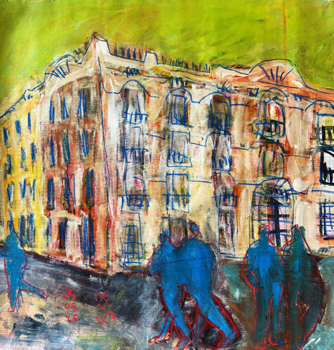 PLAZA DE SANTA MARGALIDA, VALENCIA. van Jose Luis Benitez Segura, Schilderij te koop op Singulart
