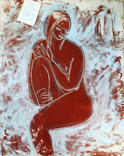 MUJER EN ROJO di Jose Luis Benitez Segura, Pittura in vendita su Singulart