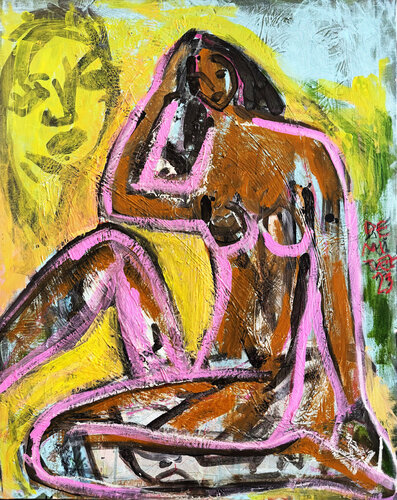 RETRATO DE MUJER SENTADA von Jose Luis Benitez Segura, Malerei kaufen auf Singulart
