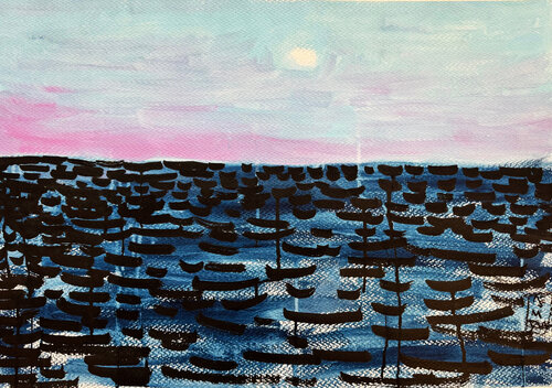 MAR EN CALMA par Jose Luis Benitez Segura, Œuvre sur papier en vente sur Singulart