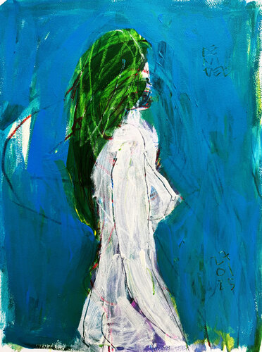 RETRATO DE MUJER DE ESPALDAS by Jose Luis Benitez Segura, Work on Paper for Sale on Singulart