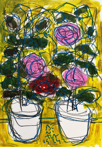 MACETAS CON GERANIOS by Jose Luis Benitez Segura, Work on Paper for Sale on Singulart