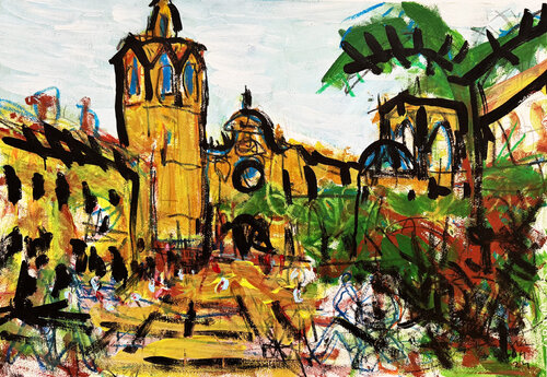 PLAZA DE LA REINA, VALENCIA von Jose Luis Benitez Segura, Malerei kaufen auf Singulart