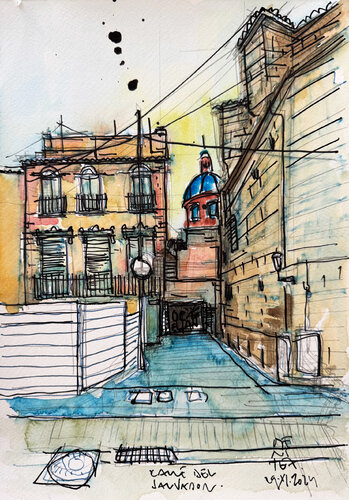 LA CALLE DEL SALVADOR par Jose Luis Benitez Segura, Peinture en vente sur Singulart