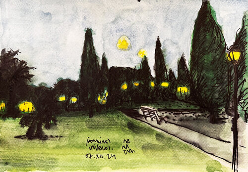 NOCHE EN LOS JARDINES by Jose Luis Benitez Segura, Painting for Sale on Singulart