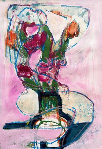 MUJER FLORERO by Jose Luis Benitez Segura, Painting for Sale on Singulart
